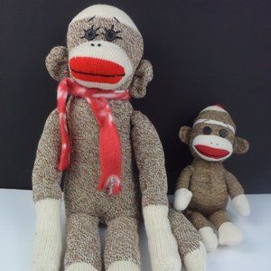 Vintage Handmade Sock Monkey & Ty Beanie "Socks" the Monkey